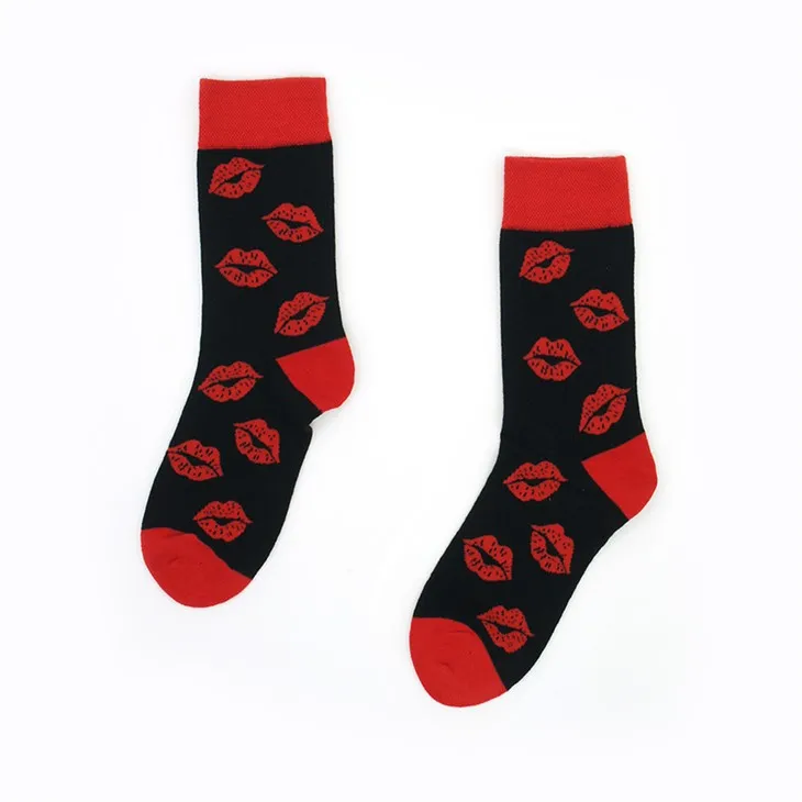 ถุงเท้าคอตตอนลายริมฝีปาก